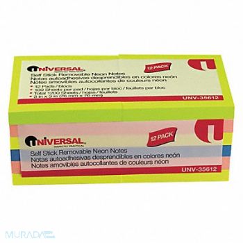 UNIVERSAL ONE Sticky Notes 3 x 3 PK12, 6PDT3