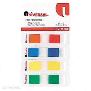 UNIVERSAL ONE Sticky Flags 1/2 x 1-3/4 PK140, 6PDU9