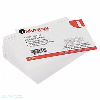 UNIVERSAL Index Cards Ruled 4 x 6 PK100, 6PDV6