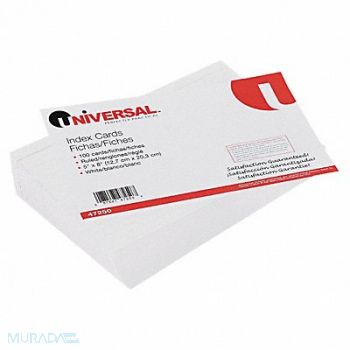 UNIVERSAL Index Cards Ruled 5 x 8 PK100, 6PDV8