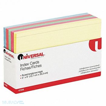UNIVERSAL Index Cards Ruled 5 x 8 PK100, 6PDV9