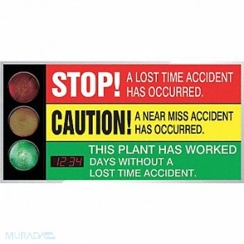 ACCUFORM Electronic Scoreboard 36x72in Grn/Rd/Ylw, 6PDW4