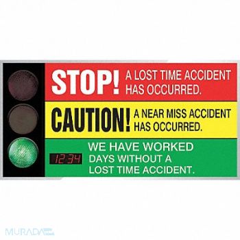 ACCUFORM Electronic Scoreboard 36x72in Grn/Rd/Ylw, 6PDW6