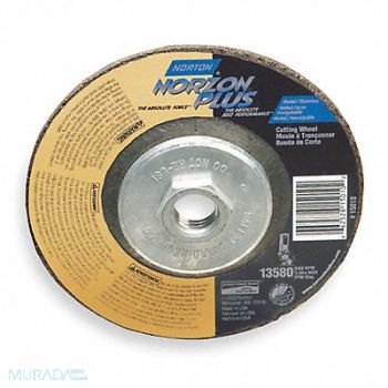 NORTON Depressed Ctr Wheel T27 4-1/2in 5/8in-11, 6PG98