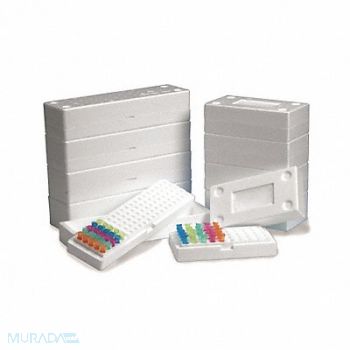 HEATHROW SCIENTIFIC FreezerRack Microtubes 100 Slot Wht PK10, 6PTH7