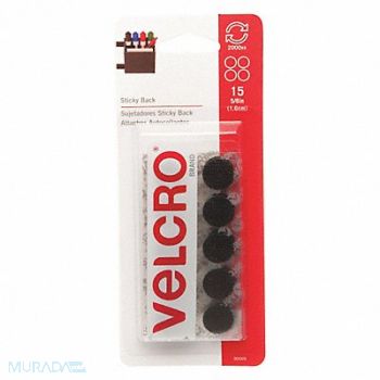 VELCRO BRAND Reclosable Fastener Black 5/8 PK15, 6PXV2