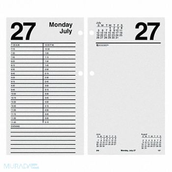 AT-A-GLANCE Desk Calendar Refill Daily 4-1/2x8 White, 6RMN2