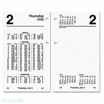 AT-A-GLANCE Desk Calendar Refill Daily 3-1/2x6 White, 6RMN4