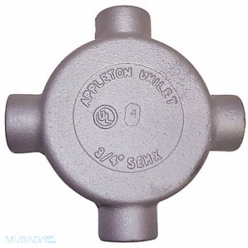 APPLETON ELECTRIC Conduit Outlet Body Iron X 3/4 In., 6RUU6