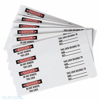 BRADY Permnent Adhesive Lbl .75x5in Vinyl PK40, 6T791