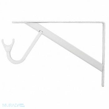 JOHN STERLING White Max Duty Shelf and Rod Bracket, 6UDG7