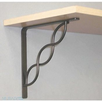 JOHN STERLING 8 IN Black Scroll Shelf Bracket, 6UDH2