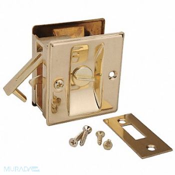 JOHN STERLING Pocket Door Privacy Lock-Bright Brass, 6UDH6