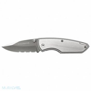 WINCHESTER Folding Knife Drop Point 2-39/64 In SS, 6VER8