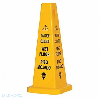 TOUGH GUY Safety Cone Yellow Polypropylene 26 in H, 6VKR7