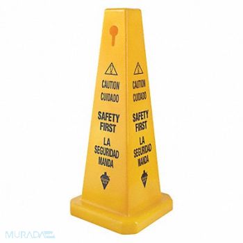 TOUGH GUY Traffic Cone Yellow Polypropylene 26in H, 6VKR6