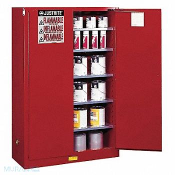JUSTRITE K3033 Paints and Inks Cabinet 60 gal Red, 6VTG6