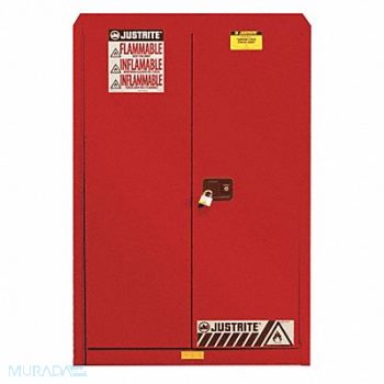 JUSTRITE K3034 Paints and Inks Cabinet 60 gal Red, 6VTG7