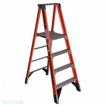 WERNER Platform Stepladder 4 ft FGL 375 lb., 6W679