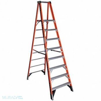 WERNER Platform Stepladder 8 ft FGL 375 lb., 6W680