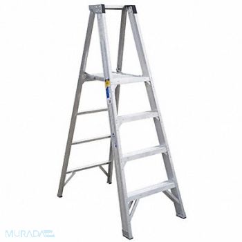 WERNER Platform Stepladder 4 ft Aluminum 375 lb, 6W686
