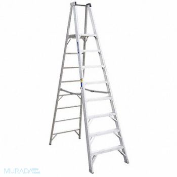 WERNER Platform Stepladder 8 ft Aluminum 375 lb, 6W688
