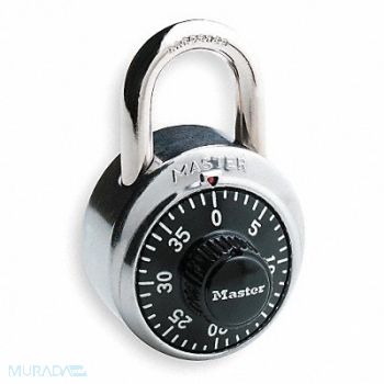 MASTER LOCK Combination Padlock 2 in Round Silver, 3HWJ5