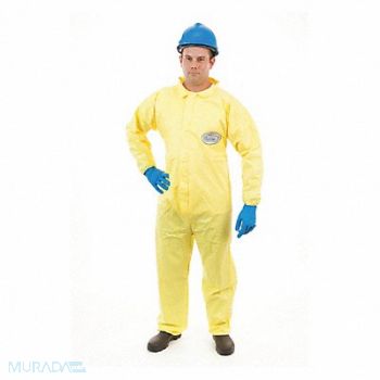 INTERNATIONAL ENVIROGUARD D8412 Collared Coverall Open Yellow M PK12, 6XMP4