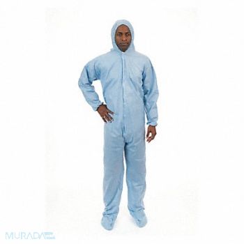 INTERNATIONAL ENVIROGUARD Disposable Coverall Blue 4XL PK25, 6XMY1