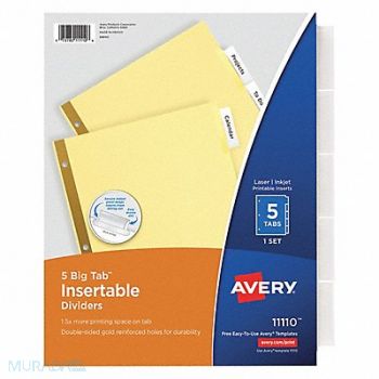 AVERY Binder Divider Insertable Transparent, 6XVX9