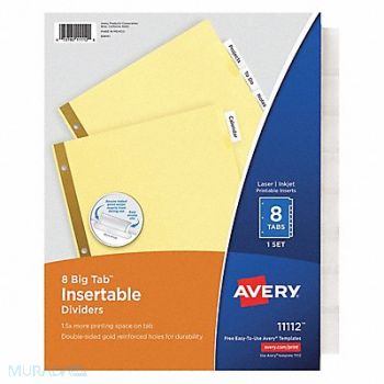 AVERY Binder Divider Insertable Transparent, 6XVY1