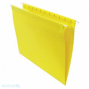 UNIVERSAL ONE Hanging File Folders Letter Yellow PK25, 6XWD1