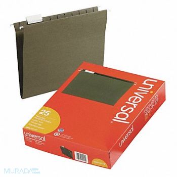 UNIVERSAL Hanging File Folders Letter Green PK25, 6XWD2