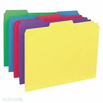 UNIVERSAL File Folders Letter Assorted PK100, 6XWD4