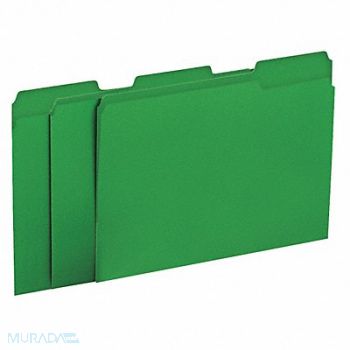 UNIVERSAL ONE File Folders Letter Green PK100, 6XWE5