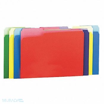 UNIVERSAL ONE File Folders Letter Assorted PK100, 6XWE9