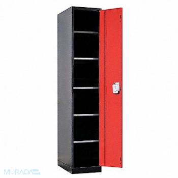 HALLOWELL Wrdrb Lockr Solid 1 Wd 1 Tier Red/Black, 6XXW5