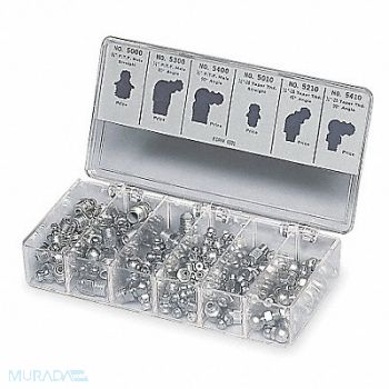 LINCOLN Grease Fitting Kit Fractional Assortment, 6Y864