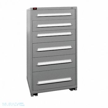 LYON Mod Drwr Cab 59-1/4 H 6 Drwr Dove Gray, 6YDT7