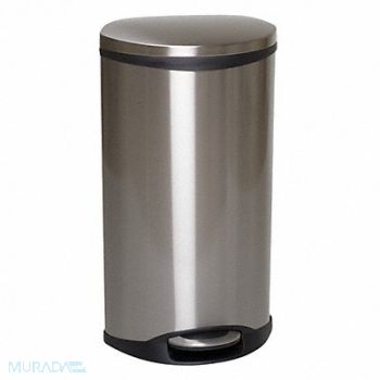 TOUGH GUY Wastebasket Oval 8 gal Silver, 6ZCL1