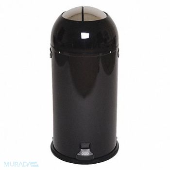 TOUGH GUY Wastebasket Round 10 gal Black, 6ZCL6