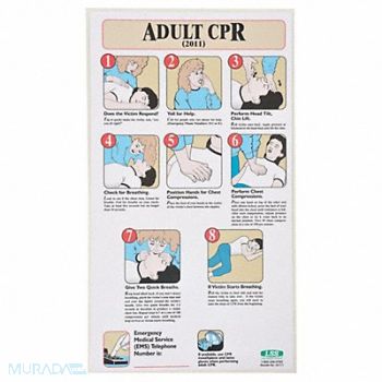 ACCUFORM First Aid Poster 19 1/2inx11in Plastic, 6ZDL9