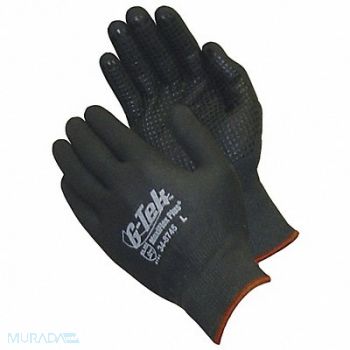PIP Coated Gloves L Black Nylon PK12, 6ZTU3