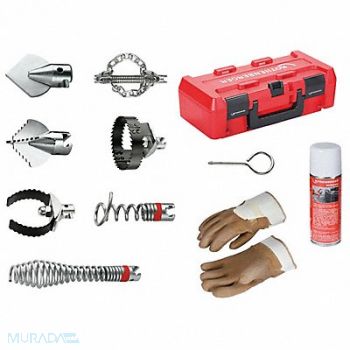 ROTHENBERGER Drain Cleaning Set 2 Augers 5 Cutters, 60PZ15