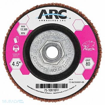 ARC ABRASIVES Flap Disc Coated Ceramic, 804C72