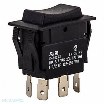 NSI INDUSTRIES Rocker Switch Maintained Dpdt On-Off-On, 173M32