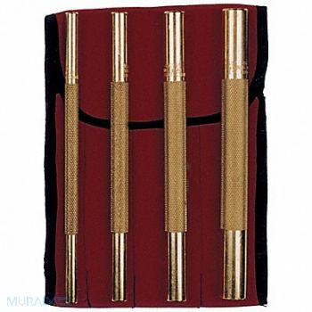 KEYSCO TOOLS Pin Punch Set Length 8 Brass 4PC, 46D310