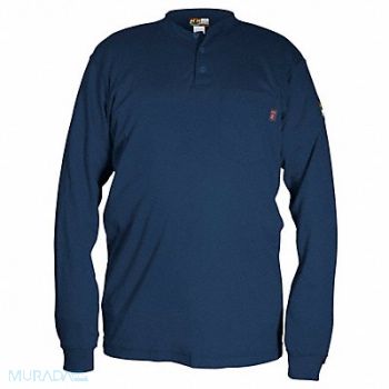 MCR SAFETY K3895 FR Long Sleeve Shirt Navy 5XL Regular, 781H15