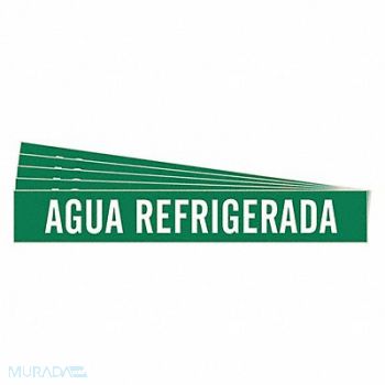 BRADY Pipe Marker White Agua Refrigerada PK5, 782F27