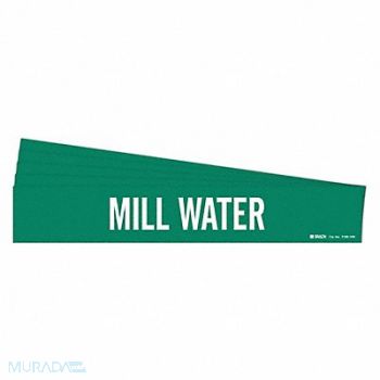 BRADY Pipe Marker White Mill Water PK5, 782F30